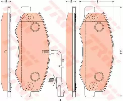 Klocki hamulcowe tył Renault MASTER 10- PODWÓJNE koła TRW GDB1885