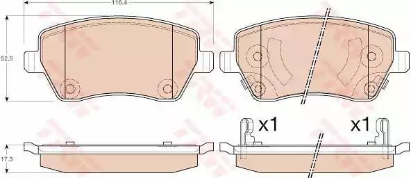 Klocki hamulcowe przód Suzuki SWIFT TRW GDB3546