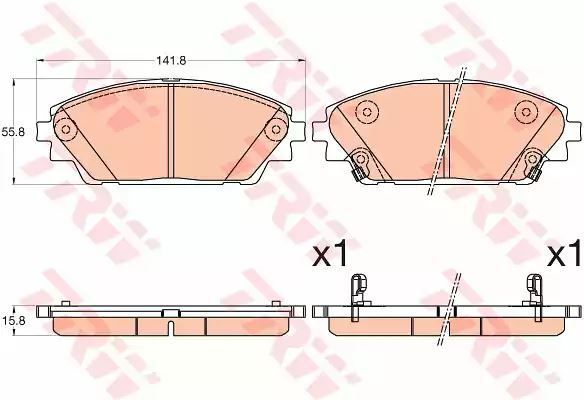 Klocki hamulcowe przód Mazda 3 1,5-2,2D 13- TRW GDB3592