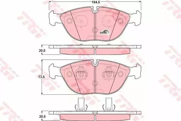 Klocki hamulcowe przód Mercedes W210 280-550 4-MATIC BENTLEY CONTINENTAL TRW GDB1285