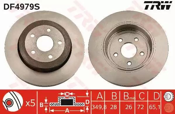 Tarcza hamulcowa tył Jeep GRAND CHEROKEE 3,7-6,1 4X4 05-10 TRW DF4979S