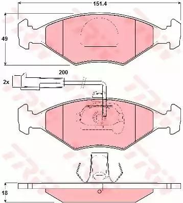 Klocki hamulcowe przód Fiat PALIO TRW GDB1393