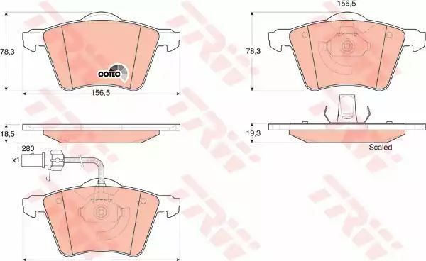 Klocki hamulcowe przód SHARAN 95-10 z czujnikiem TRW GDB1538