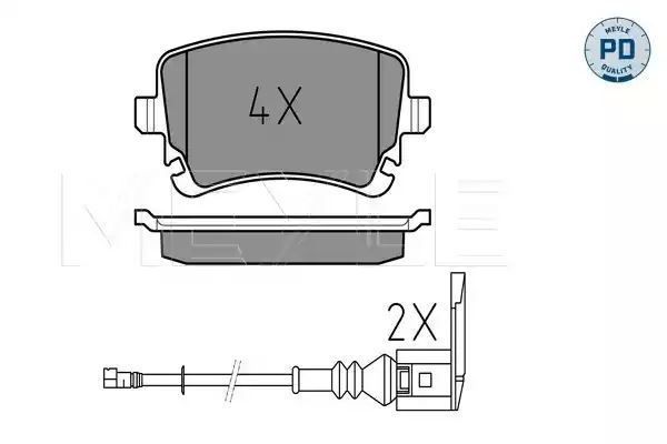 KLOCKI HAMULCOWE TYŁ VW T5 03- 1,9-3,2 Z 2 CZUJNIKAMI MEYLE 02523326171/PD