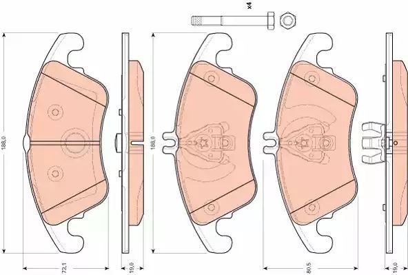 Klocki hamulcowe przód Mercedes W204 280-350 W212 CLS TRW GDB1737