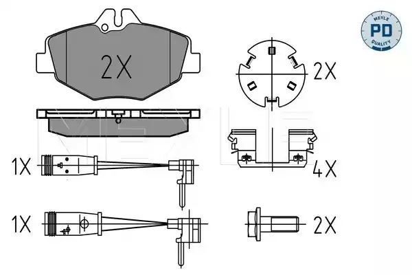 KLOCKI HAMULCOWE PRZÓD MERCEDES W211 02- 220CDI-270CDI MEYLE 02523743201/PD