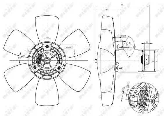 Wentylator chłodnicy VW GOLF 2 250 80W NRF 47429