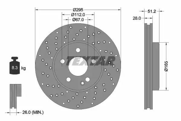 TARCZA HAM. DB P. W175/W246 11- SPORT Textar 92257505
