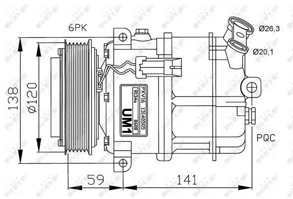 KOMPRESOR KLIMATYZACJI FIAT CROMA 05- NRF 32191G