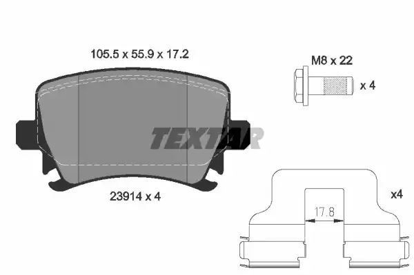Klocki hamulcowe tył A3 PASSAT GOLF 5 A4 A6 OCTAVIA Textar 2391401