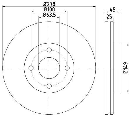 Tarcza hamulcowa przód Ford FIESTA ST150 05-08 Textar 92159003