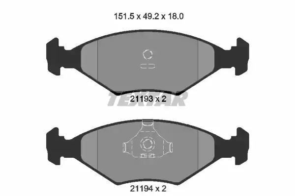 Klocki hamulcowe przód Fiat FIORINO 88-  DUNA 87-91 Textar 2119301