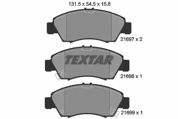 Klocki hamulcowe przód Honda CIVIC 91-EG 95-EJ9 JAZZ 02- CITY Textar 2169701