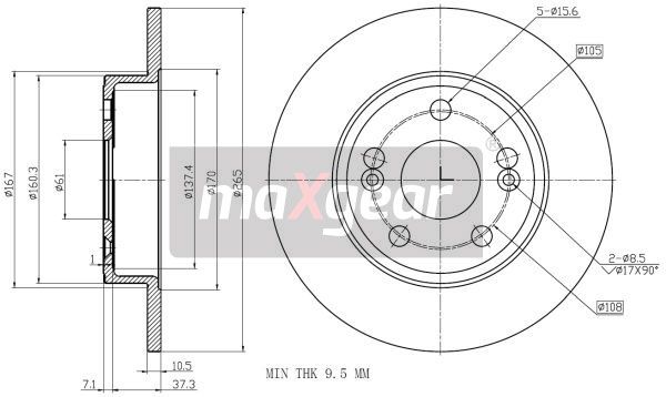 TARCZA HAMULCOWA TYŁ RENAULT SCENIC MaXgear 19-2004