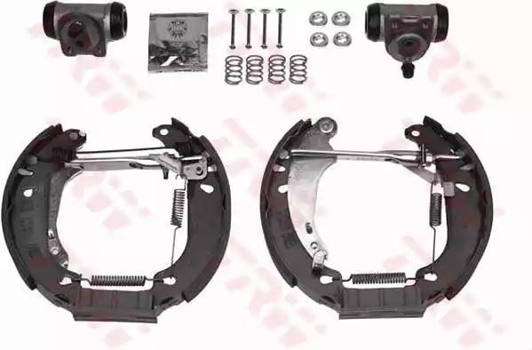 ZESTAW SZCZĘK HAM. PEUGEOT 206 1,1-1,6/1,4-1,9D 98- KPL. Z CYLINDERKAMI TRW GSK1259