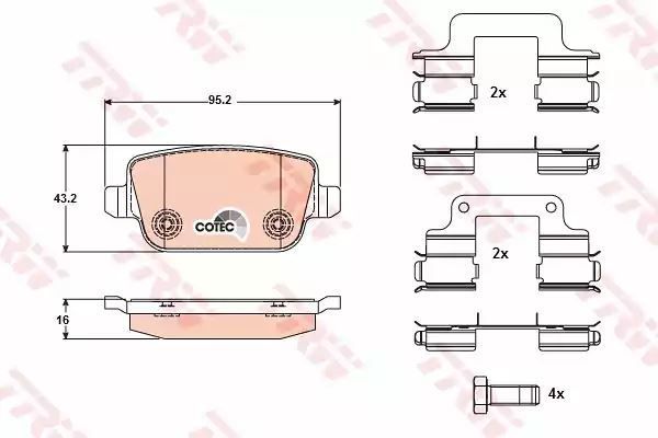 Klocki hamulcowe tył Ford MONDEO 07- GALAXY KUGA TRW GDB1708