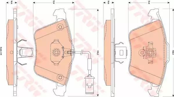 Klocki hamulcowe przód Opel VECTRA C 2,8 V6 TURBO 05- TRW GDB1832