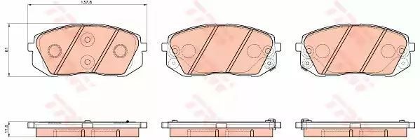 Klocki hamulcowe przód Hyundai I40 IX35 TUCSON 1,6-2,0 GDI 10- TRW GDB3530