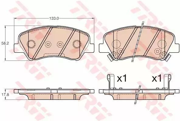 Klocki hamulcowe przód KIA RIO 11- ACCENT 10- TRW GDB3548