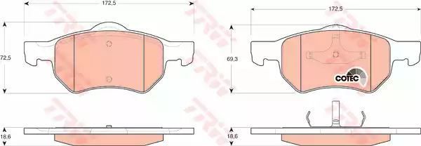 Klocki hamulcowe prz��d Chrysler VOYAGER 00- TRW GDB4128