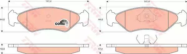Klocki hamulcowe przód Ford FIESTA -95 TRW GDB953