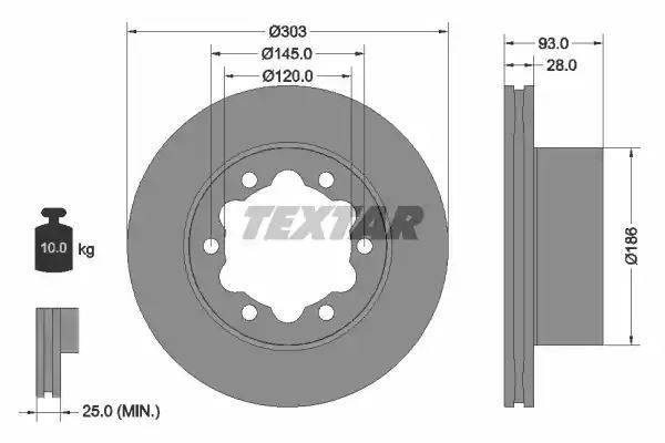 TARCZA HAM. DB T. SPRINTER 06- Textar 93143403