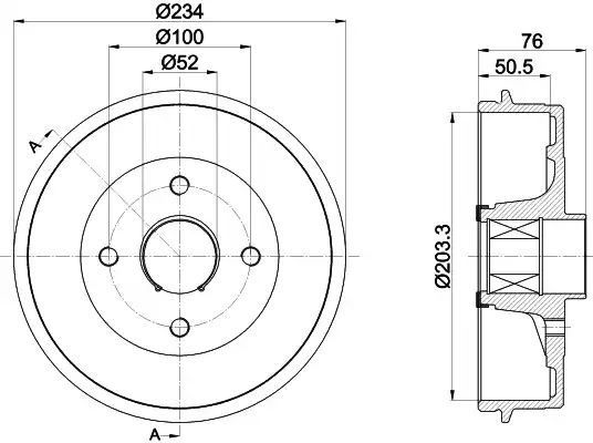 Bęben hamulcowy Renault CLIO THALIA TWINGO 96- z łożyskiem ABS  203,3 MM Textar 94042400