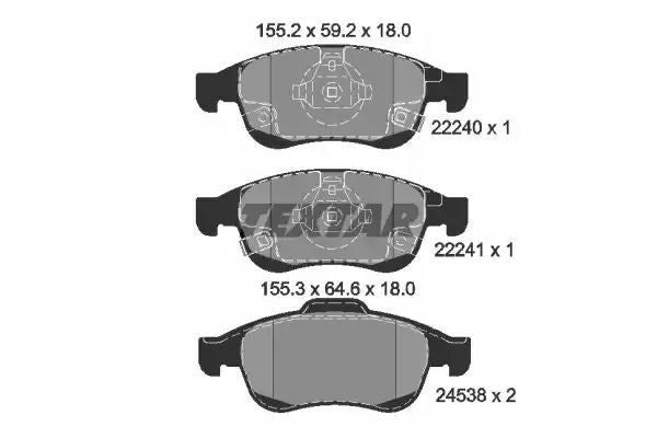 Klocki hamulcowe przód Fiat 500X 1,3-1,6D MULTIJET 14- Textar 2224001