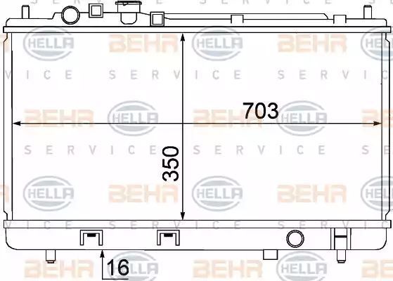 CHŁODNICA MAZDA PRIMACY 1,9/2,0 99- SKRZYNIA MANUALNA Hella 8MK376769621