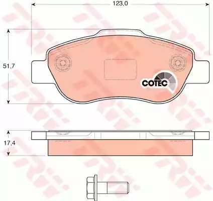 Klocki hamulcowe przód Fiat PANDA 1,3JTD 03- TRW GDB1589