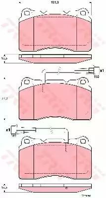 Klocki hamulcowe przód Alfa Romeo 147 156 GT 3,2 GTA 02-10 z czujnikiem TRW GDB1603