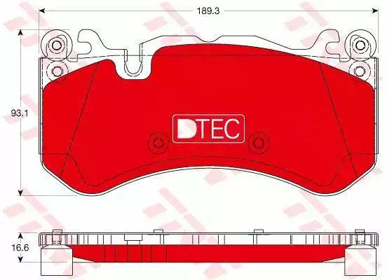 Klocki hamulcowe przód Mercedes C-CLASS 08- CLK 07-09 CLS 11- E-CLASS 06- M-CLASS 11- S-CLASS 06- 189,9x93,1x16,6 TRW GDB1734DTE