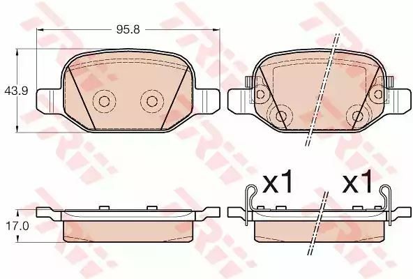 Klocki hamulcowe tył Fiat 500L 12- TRW GDB2002