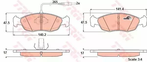 Klocki hamulcowe przód Citroen SAXO TRW GDB1104