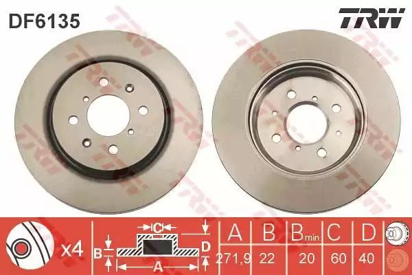 Tarcza hamulcowa przód Suzuki SWIFT 1,2 10- 272X22 TRW DF6135