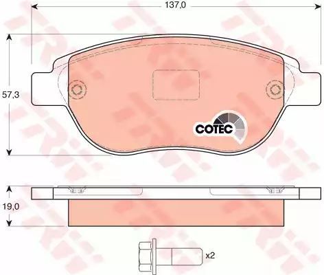 Klocki hamulcowe przód Peugeot 307 207 C4 XSARA PICASSO TRW GDB1464