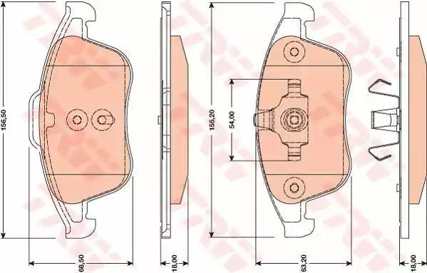 Klocki hamulcowe przód Renault LAGUNA 07- 2,0 3,0 DCI TRW GDB1788