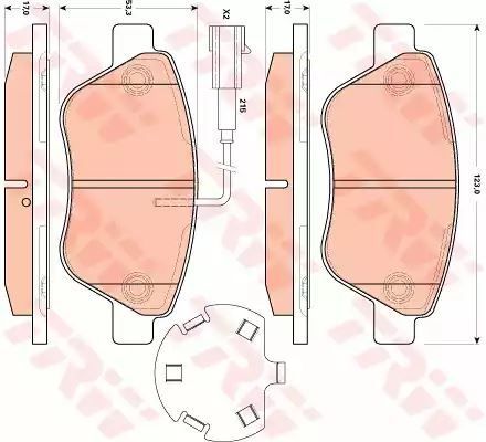 Klocki hamulcowe przód Fiat STILO 1,2 1,6 16V 01- IDEA z czujnikiem TRW GDB1891