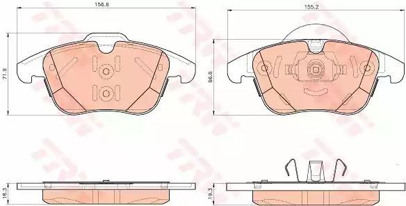 Klocki hamulcowe przód Ford MONDEO GALAXY V70 S80 06- TRW GDB1925