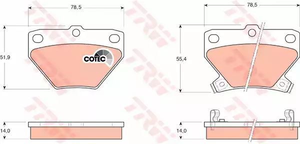 Klocki hamulcowe tył Toyota YARIS TRW GDB3243