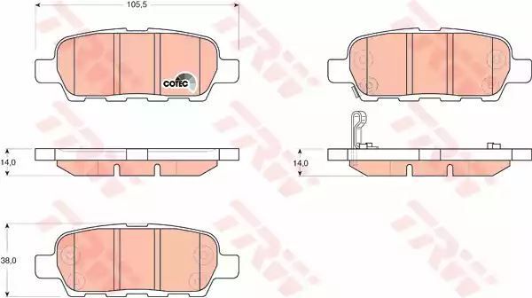 Klocki hamulcowe tył Nissan QASHQAI TRW GDB3294