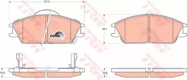 Klocki hamulcowe przód Hyundai ACCENT P TRW GDB3331