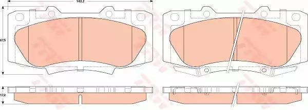 Klocki hamulcowe przód Toyota HILUX 07- 2,5D4D 4X4 TRW GDB3528