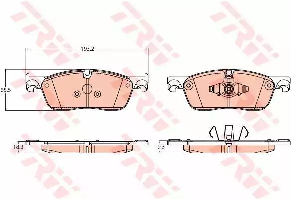 Klocki hamulcowe przód Land Rover DISCOVERY RANGE ROVER 2,0-2,2 D 4X4 11- TRW GDB2100