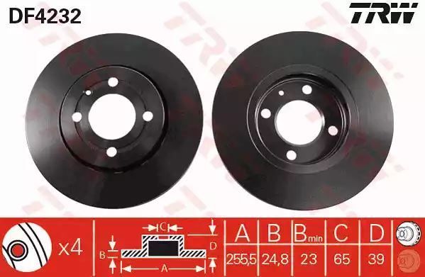 Tarcza hamulcowa przód POLO 95- TRW DF4232