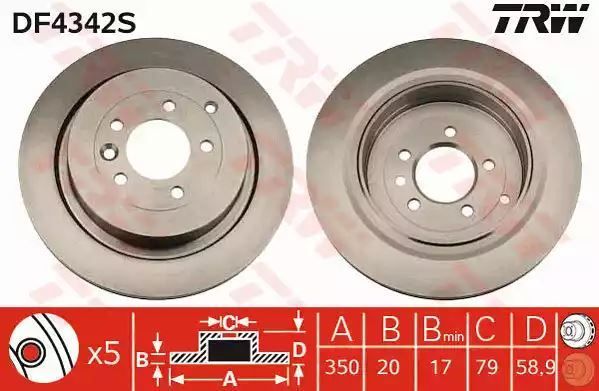 Tarcza hamulcowa tył Land Rover DISC TRW DF4342S