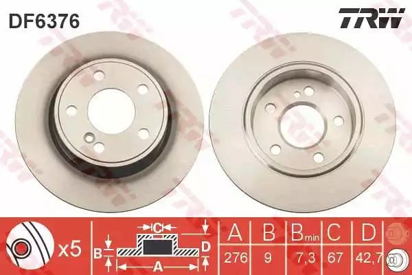 Tarcza hamulcowa tył Mercedes W246 W176 A B KLASA 11- TRW DF6376