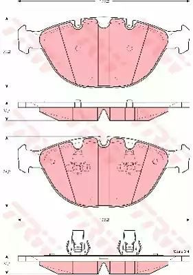 Klocki hamulcowe przód BMW E65 01- 745D X5 E53 4,4-4,8 TRW GDB1529