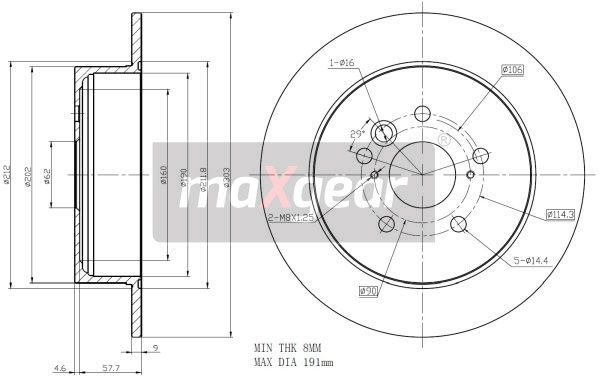 TARCZA HAMULCOWA TYŁ TOYOTA RAV-4 Z POWŁOKĄ ANTYKOROZYJNĄ MaXgear 19-1840MAX