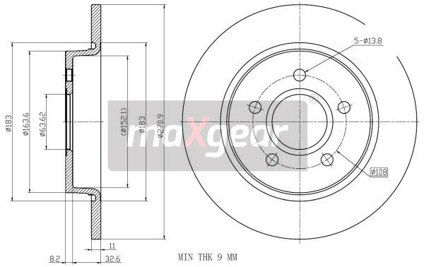 TARCZA HAMULCOWA TYŁ FORD FOCUS 11- Z POWŁOKĄ ANTYKOROZYJNĄ MaXgear 19-2233MAX